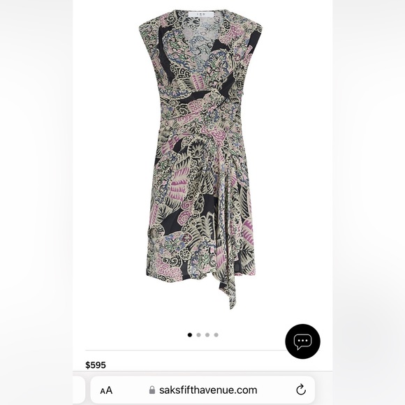 NWT IRO PARIS Rolina Twist Front Draped Printed Sleeveless SILK Mini Dress 36 - Picture 12 of 13
